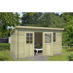 Outdoor Life Products | Tuinhuis Amira 380 x 275 | Geïmpregneerd | Olijfgroen